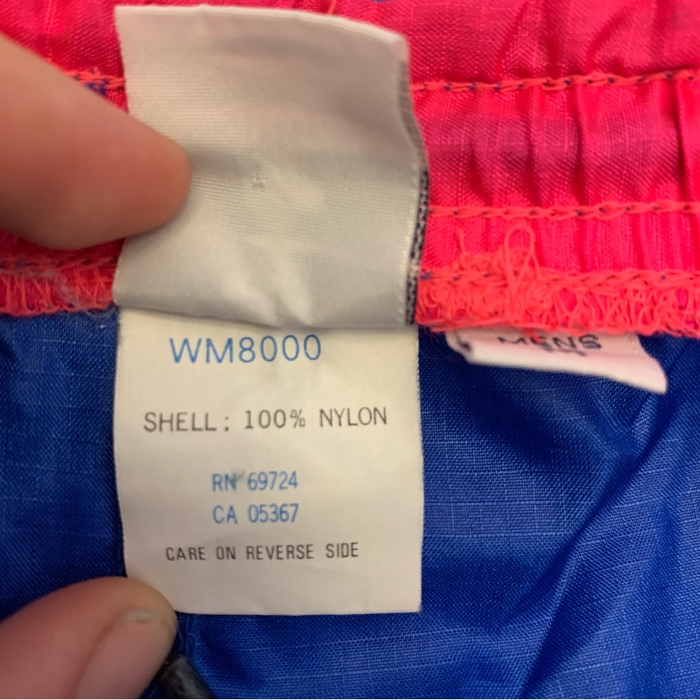 Columbia Vintage Ankle Zip 100% Nylon Blue Shell Pants Medium Made in Korea - Picture 3 of 6